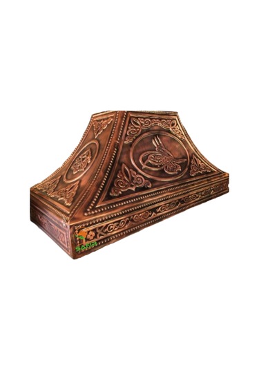 3 Gözlü Çay Kazanı İçin Davlumbaz Osmanlı Tuğra Bakır Davlumbaz