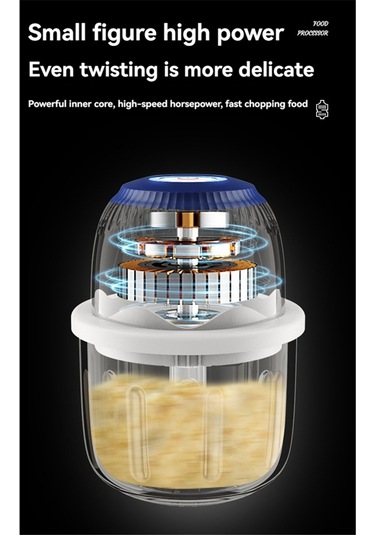 Elektrikli Sarımsak Doğrayıcı Gıda Doğrayıcı Kablosuz Mini Sarımsak Aletleri Mavi