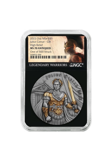 Agakulche Julius Sezar Altın Kaplama Ngc Sertifikalı Gümüş Sikke Coin