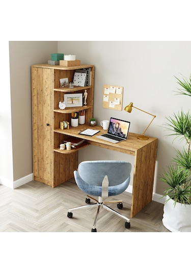 Roma Raflı Çalışma Masası , Çalışma Ofis Masası Sol Atlantik Çam