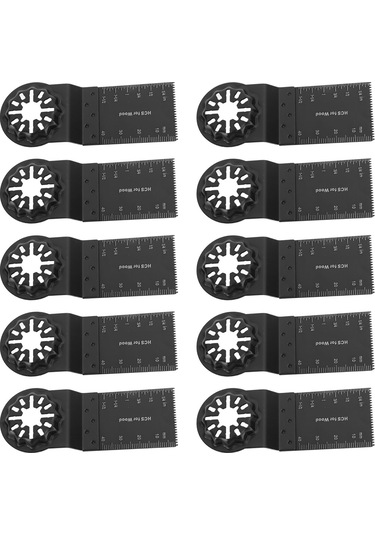 Yifomall 10'lu Çok Amaçlı Titreşimli Testere Bıçağı Seti - 34/40mm Kesme Derinliği, Starlock Uyumlu