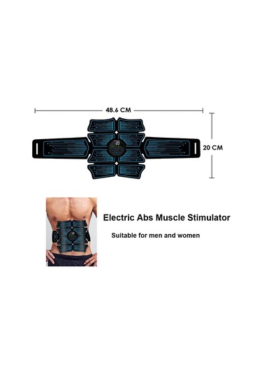 Padalink Karın Kası Egzersiz Aleti - 10 Mod 20 Seviye - Lcd Ekranlı Usb Şarjlı Elektrikli Masaj Cihazı 1 Adet Karın Bandı + 1 Adet Ana Ünite Mavi
