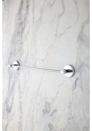 MultiStore Krom 5'li Banyo Aksesuar Seti Uzun Havluluk/Tuvalet Kağıtlığı/Bornoz Askısı/Sabunluk/Diş Fırçalık Gri