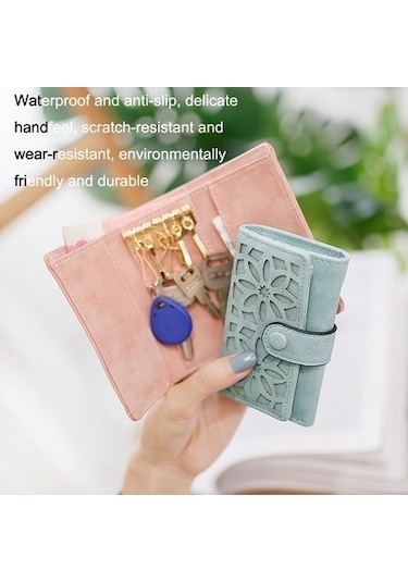 Linjinxu Pu Çok İşlevli Üçlü Katlama Tokalı Kadın Anahtar Çantası Yeşil Diğer Diğer