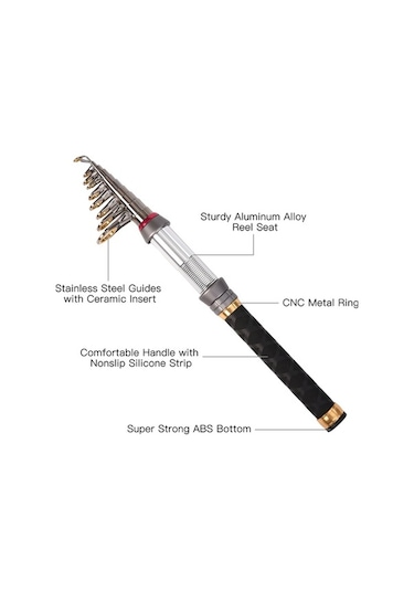 Novahub Karbon Fiber Teleskopik Olta Kamışı 1.3-2.4m - Hafif Ve Dayanıklı, Seyahat İçin Uygun