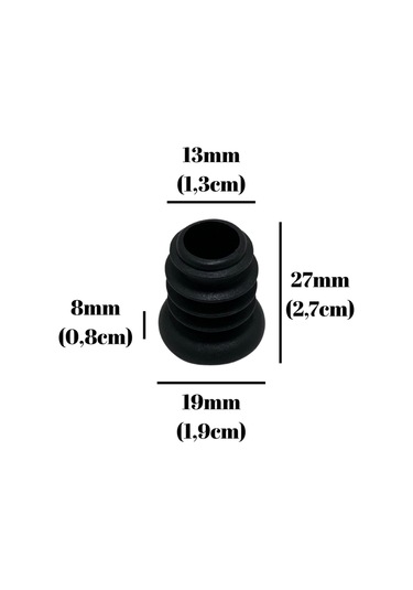 Yuvarlak Demir Profil İç Tapa Geçme Plastik Ayak Geçme Koruma Plastiği 19mm 8 Adet Siyah Siyah