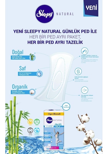 Sleepy Natural Günlük Ped Uzun 256 Adet Mega
