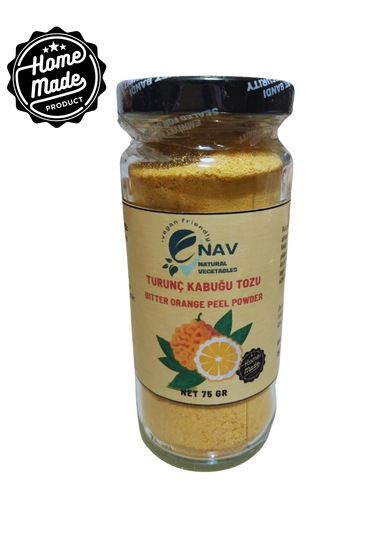 Nav Turunç Kabuğu Tozu Ev Yapımı Katkısız Koruyucusuz Cam Şişede