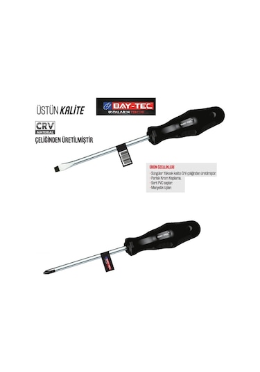 BayTec Düz Yıldız Tornavida Profesyonel