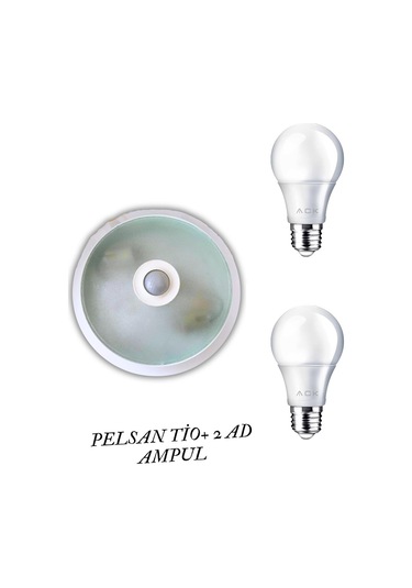 Pelsan Tio Pts Tavan Armatür 1099641 + Ack 9w Led Ampul 880 Lümen Set Beyaz