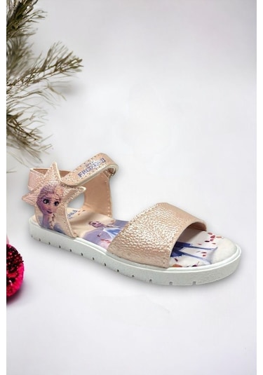 Frozen Pembe Desenli Kız Çocuk Sandalet 001