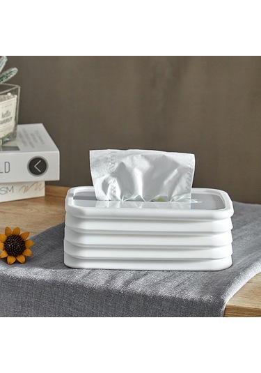 Gajeena Yüksek Kaliteli Silikon Katlanabilir Oto Ve Masaüstü Havlu Kutusu - Yaylı Yükseklik Ayarlı, Kolay Yıkanabilir, Pratik Depolama Mavi
