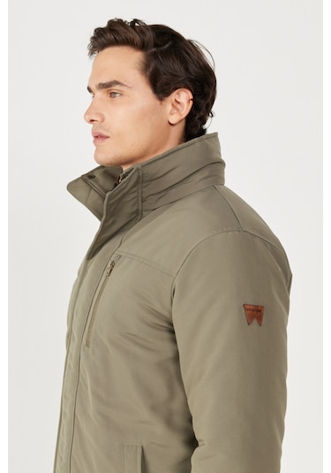 Wrangler Regular Fit Normal Kesim Kapüşonlu Yeşil Parka W40BWWX45 Yeşil