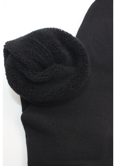 Erkek Pamuklu Diz Altı Termal Kışlık Havlu Kalın Siyah Renk Çorap 4'lü Paket Siyah