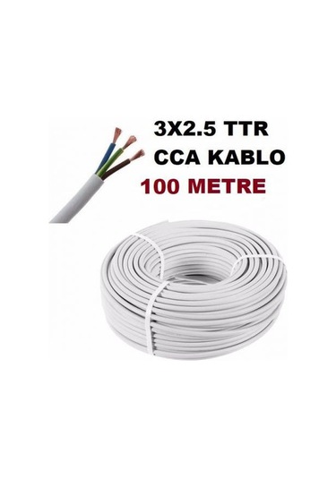 3x2.5 Ttr Cca Elektrik Kablosu-cca Kablo Beyaz - Sas N11.413