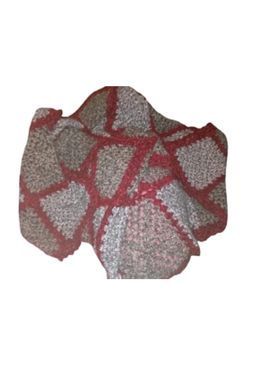 El Örgüsü Tek Kişilik Patchwork Tam Boy Kalın Battaniye Çok Renkli