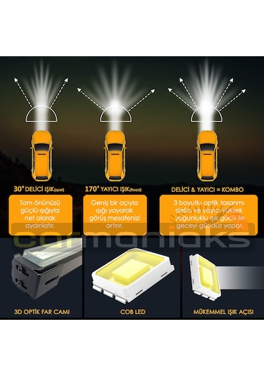 Cob 180 W Çakarlı Off Road 6'lı Led