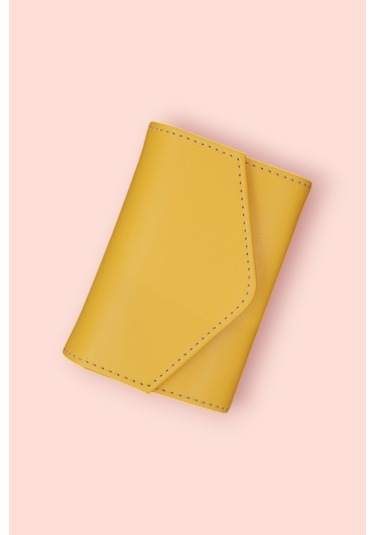 Modica Paris - Vegan Deri Akordiyon Kartlık Cüzdan Şıklık Ve Fonksiyonun Buluştuğu Kusursuz Tasarım Sarı