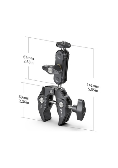 Reedark Çok Fonksiyonlu 360 Dönebilir Alüminyum Kelepçe 1/4 Ve 3/8 İnç Vida 1.5kg Yük Kapasiteli