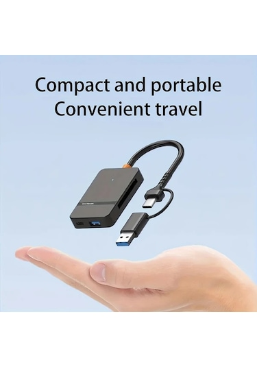 Xuweiwei Xuanguı 8li Siyah Usb C Usb A Kart Okuyucu Sd Tf Cf Ms Kartlar Ve Usb Bellek Sürücüler İçin Taşınabilir Adaptör