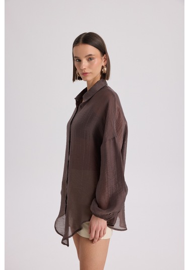 Mai Collection Mai Studios Co. Lyra Oversize Kahve Gömlek Kahve