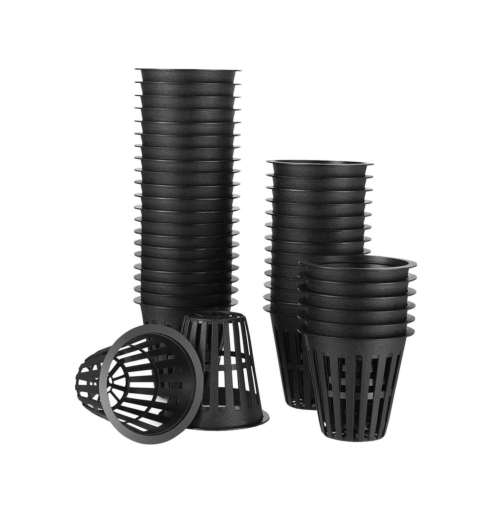 Kosona 60 Adet Siyah Plastik Hidroponik Ağızlı Süzgeç Sepetleri - 5.5cm Çaplı, İyi Akışkanlık Ve Temizlik İçin