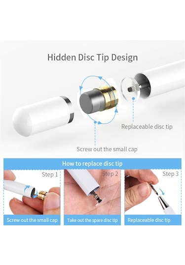 At-28 Macarone Renkli Pasif Kapasitif Kalem Cep Telefonu Dokunmatik Ekranlı 1 Kalem Kafalı Sarı