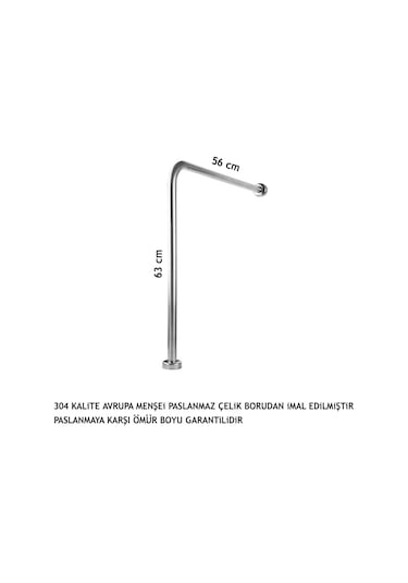 Otobir 304 Engelli Tutunma Barı Tutamağı L Tutamak Krom