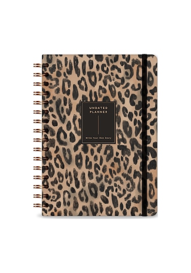 A5 Spiralli Süresiz Planlayıcı Ajanda Leopar - 15x21 Leopar