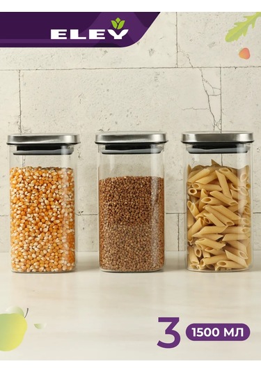Eley 3 Adet Cam Kavanoz Seti 1500ml 446218399