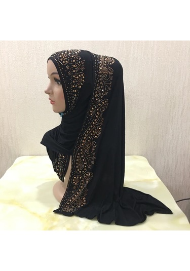 Yüksek Kaliteli Yumuşak Örme Eşarp Baş Üstü Modal Başörtüsü Koyu Yeşil