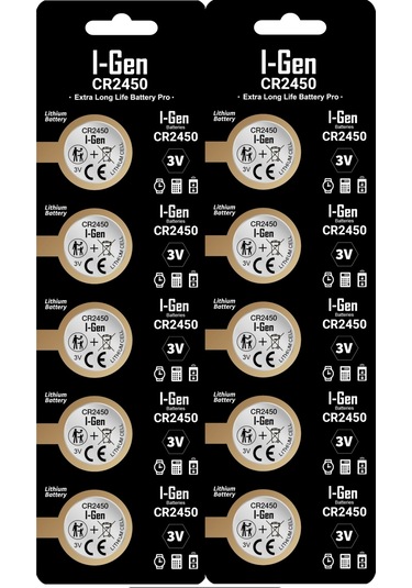 I-gen Cr2450 Lityum Düğme Pil 3v 2450 Pil 10'lu Paket