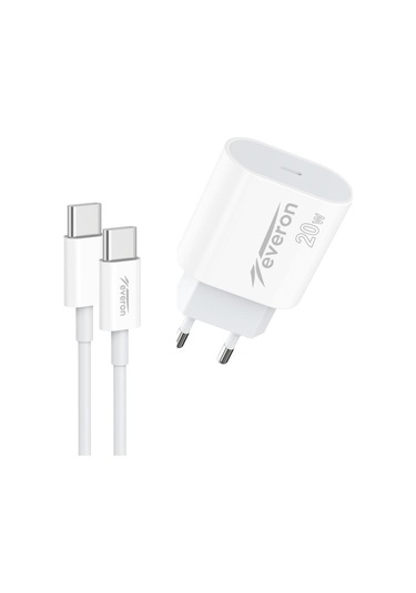Everon EVR-013-C20W Type-C to Type-C Kablolu Şarj Cihazı