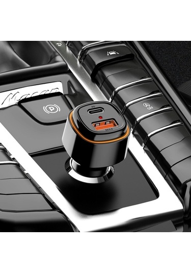 Ebitda Araba Şarj Adaptörü Pd 20w Ve Usb 18w Çift Portlu Hızlı Şarj Cihazı, Cep Telefonu Siyah Daha Güçlü Performans