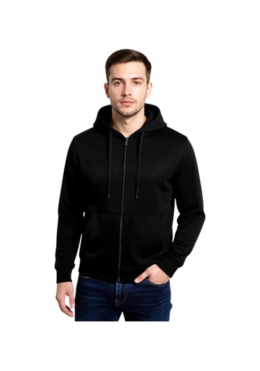 Dynamo Erkek Kapüşonlu Fermuarlı Siyah Sweatshirt Bgl-st04790 Siyah