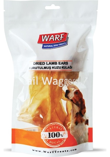 Warf Kurutulmuş Kuzu Kulağı Köpek Ödülü 120 G 2 x 8'li