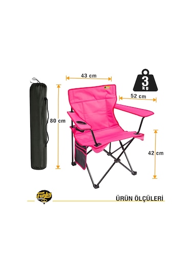 Funky Chairs V2 Pembe Kamp Sandalyesi