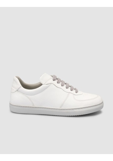 Monamae Beyaz - Gri Detaylı Kadın Sneaker Beyaz