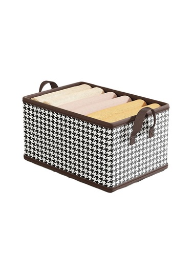 Cbtx 50x30x26cm Saklama Kutusu Non Woven Pp Pano Katlanabilir Dolap Düzenleyici Kutusu - Siyah