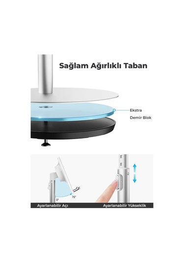 SAIJI S1-II Masaüstü  Ayarlanabilir Tablet & Telefon Tutucu
