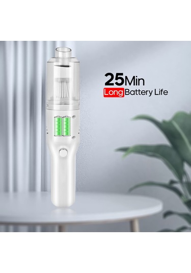 Yaozixa 10000pa Süction 120w Hızlı Şarjlı Type-c Kablosuz Araç Süpürgesi - Kuru/ıslak Kullanım, Evcil Hayvan Tüyü Temizliği, Mini El Tipi Beyaz