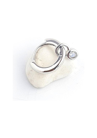 Zirkon Taş Detaylı 925ayar Gümüş Tragus Kıkırdak Helix Halka Piercing