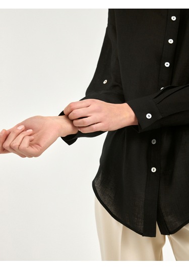 Karaca Kadın Comfort Fıt Gömlek-siyah 12.25s.04.018 Siyah