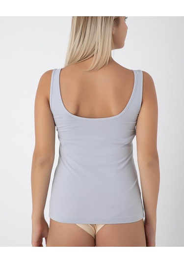 Kadın Likralı Dantel Askılı Gri Atlet C7t0n0o108 001