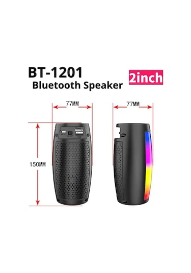 Lanfy Bt-1202 Taşınabilir Bluetooth'lu Hoparlör Renkli 360 Led