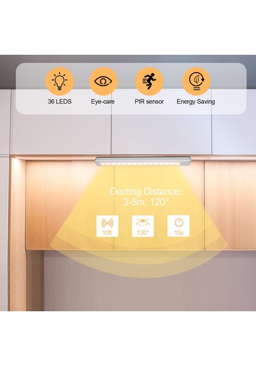 Suofeng Köşegen Usb Şarjlı Dolap Lambası - 120 Kişi+ışık Sensörü, Sürekli Aydınlatma, 300lm, 2000mah, Tekli Paket Beyaz