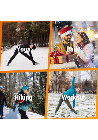 Skycity 2 Parça Kadın Yüksek Bel Fleece Yoga Taytı, Antrenman Pantolonu, Cep Detaylı Sıcak Tutan Taytlar SiYAH