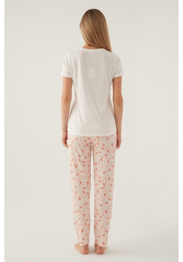 Arnetta 2891 Kadın Kısa Kol Pijama Takımı Krem