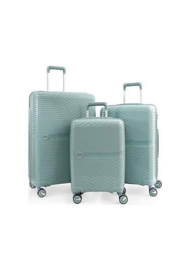 Ççs 5239 Polipropilen 3 Lü Valiz Seti Siyah-camel Siyah - Camel