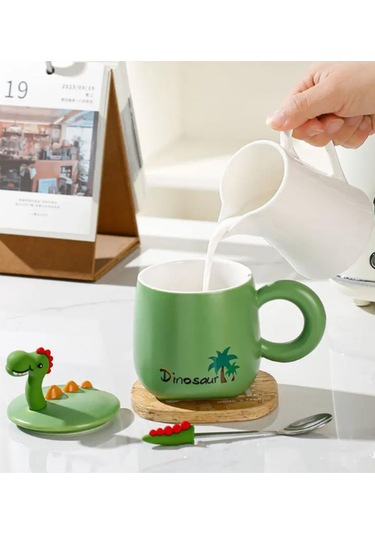 Dinazor Figürlü Seramik Kupa 1937 Haki